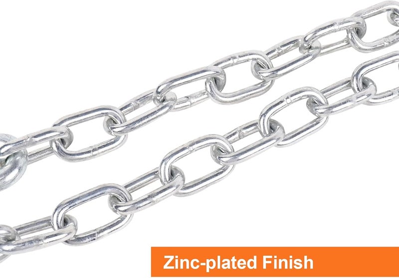 TeukRiGa 5/16"x54" Grade 30 Steel Boat Trailer Safety Chain with Spring Clip Hooks 7000 lbs, 2 Pcs (5/16"x54") - Image 3